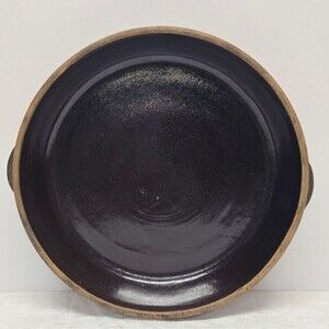 COOK-RITE STONEWARE ANTIQUE PIE PLATE BAKING DISH TWO HANDLE GLAZE 10”USA 1930’s